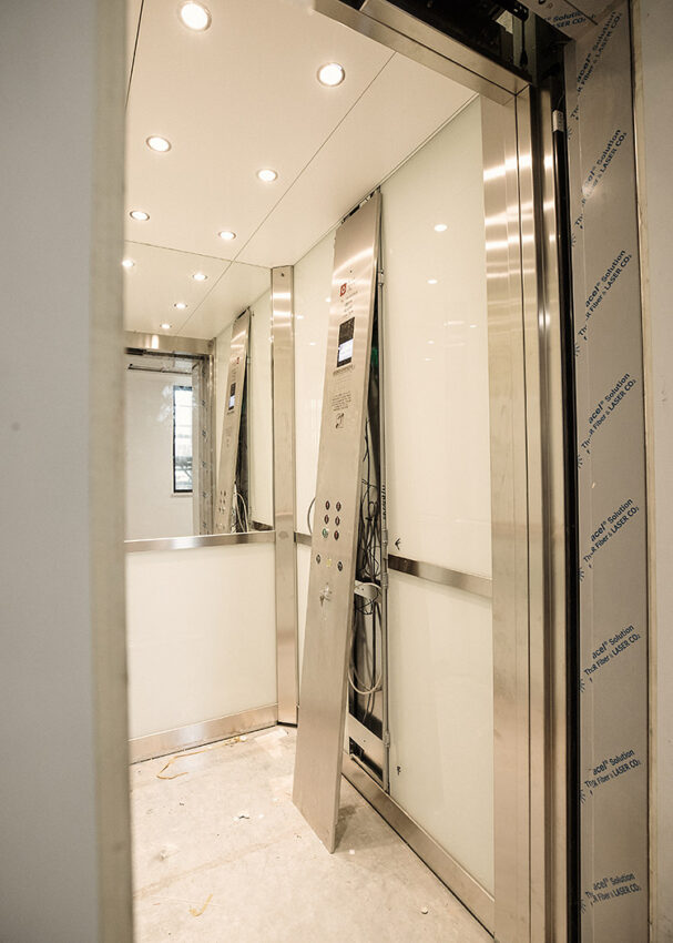lift installation Birmingham at the royal centre for defense medicine, lift car interior