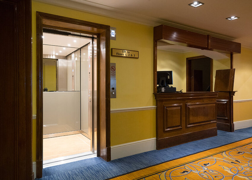 Lift Installation Bournemouth Marritt Highcliff Hotel, lift car interior
