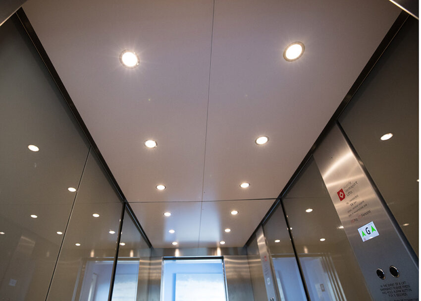 Lift Installation Bournemouth Marritt Highcliff Hotel, lift LED Lighting