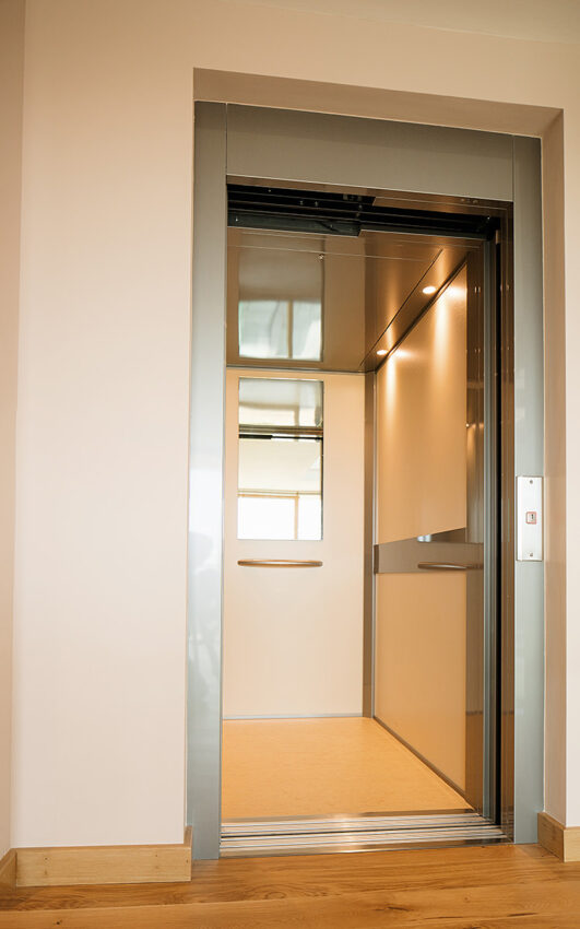 Lift Installation Derbyshire at Broadstone Holt, passivhaus House, lift interior