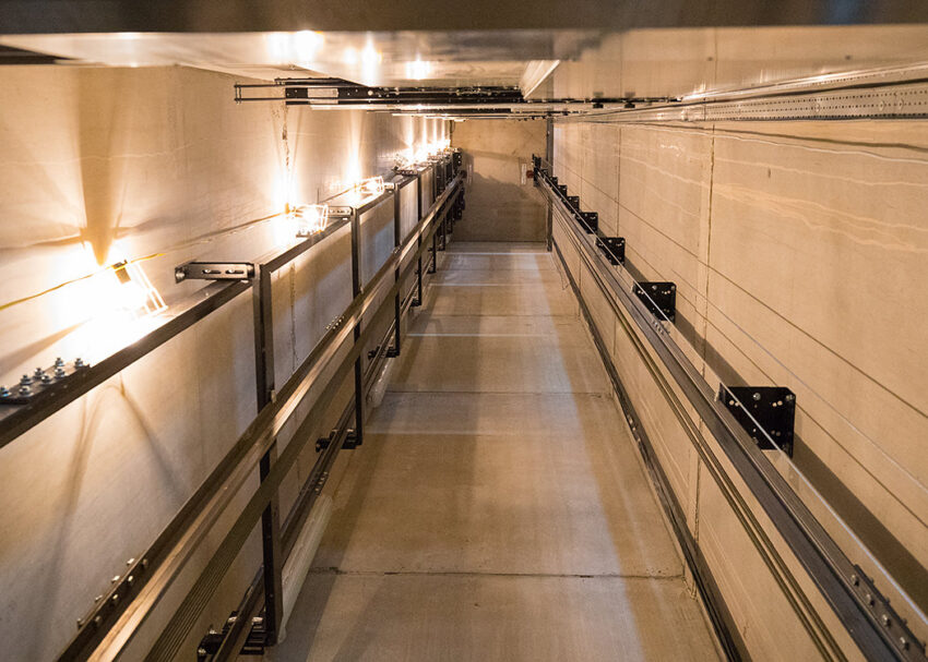 Lift Installation Lincoln Transport Hub for Willmott Dixon, concrete lift shaft