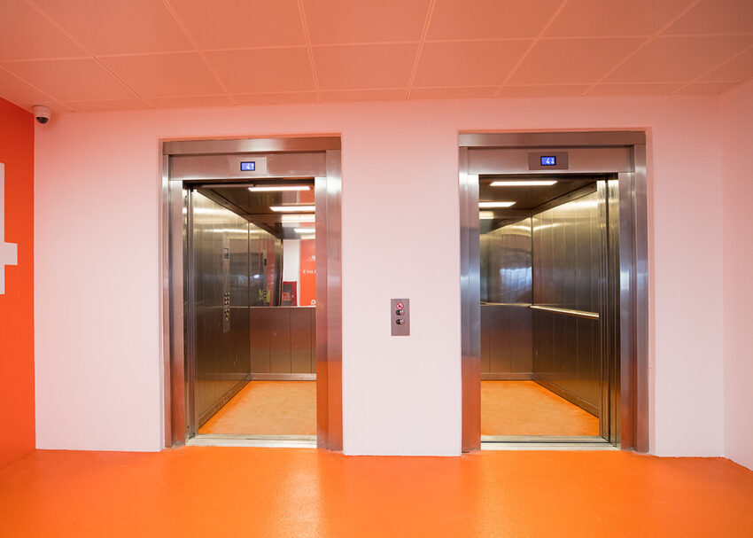 Lift Installation Lincoln Transport Hub for Willmott Dixon, duplex lift doors