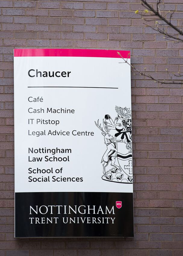 Lift Installation Nottingham trent university chauser building MV Lifts Ecocell Evacuation Lift. Nottingham law school sign