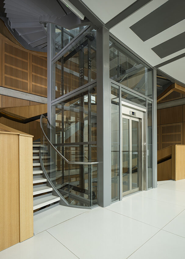 Lift Installation Oxford, dickson Poon university of oxford china centre building, steel lift structure