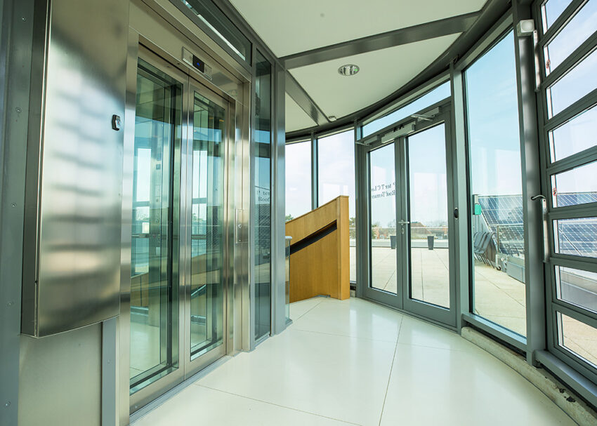Lift Installation Oxford, dickson Poon university of oxford china centre building, roof terrace