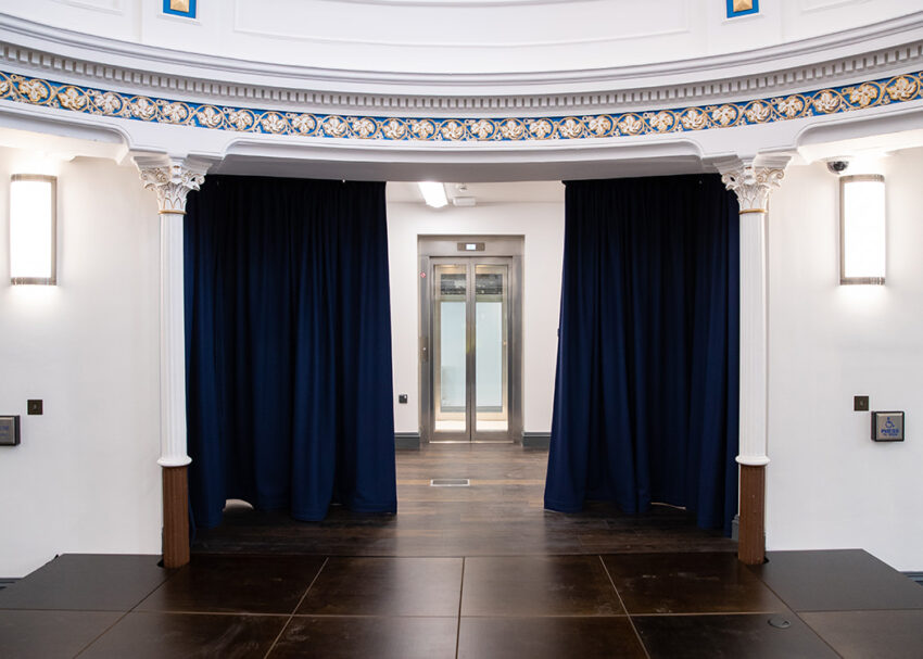 Glass Lift Installation Nottingham Trent University, University Hall stage