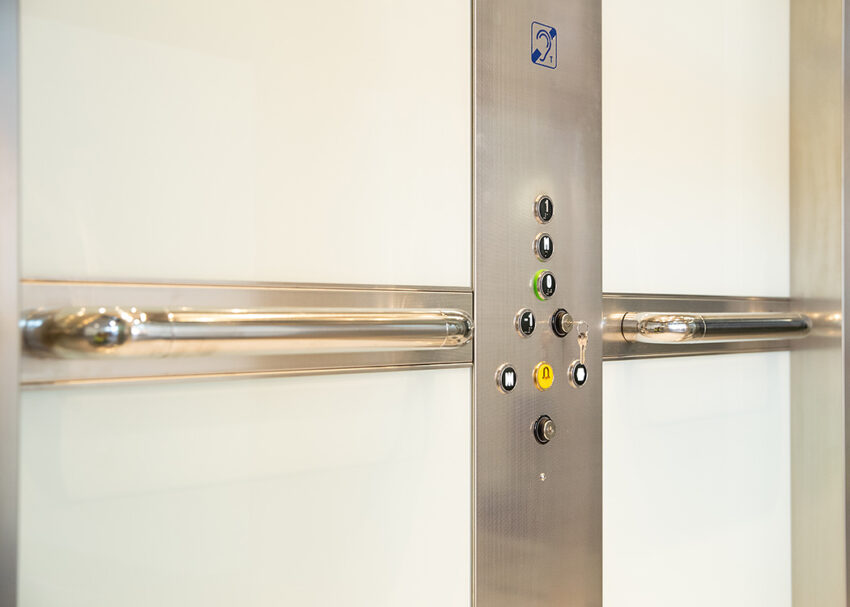 Glass Lift Installation Nottingham Trent University, University Hall, lift hand rail