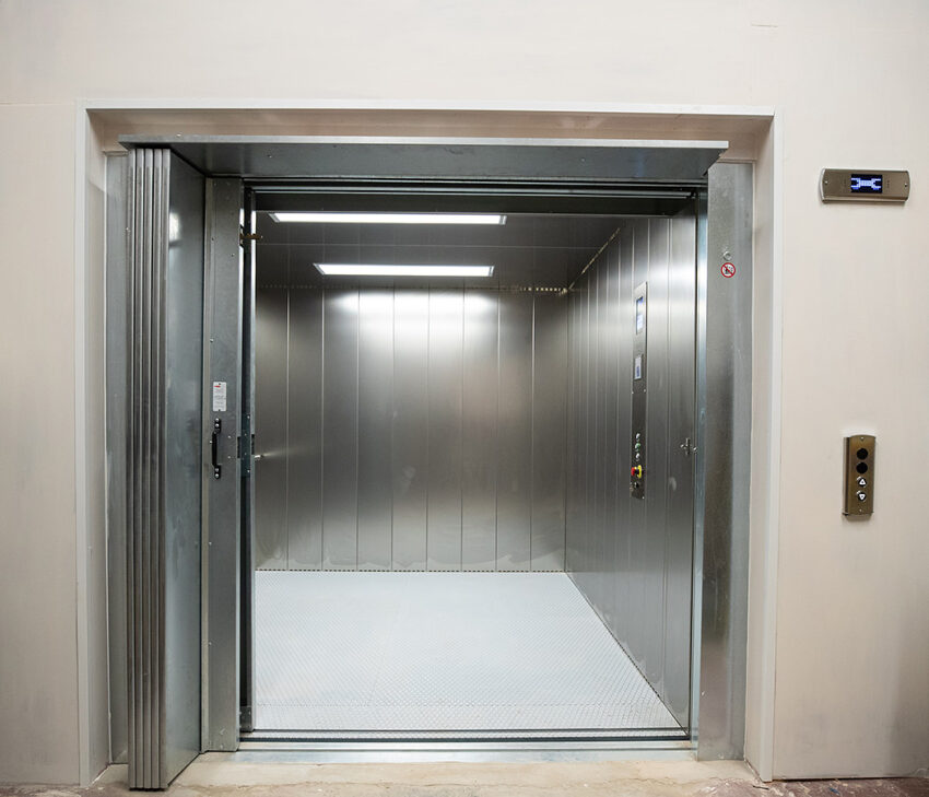 Goods Lift Installation Sheffield for the Britsih Heart Foundation, goods lift interior