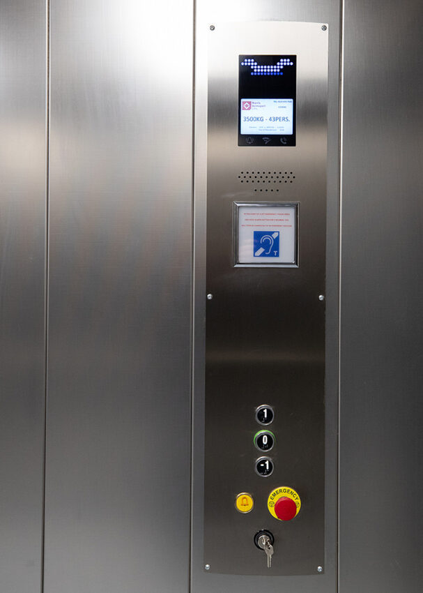 Goods Lift Installation Sheffield for the Britsih Heart Foundation, goods lift control panel