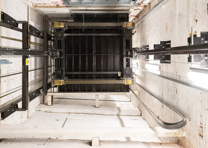 Goods Lift Installation Sheffield for the Britsih Heart Foundation, Traction Lift weights