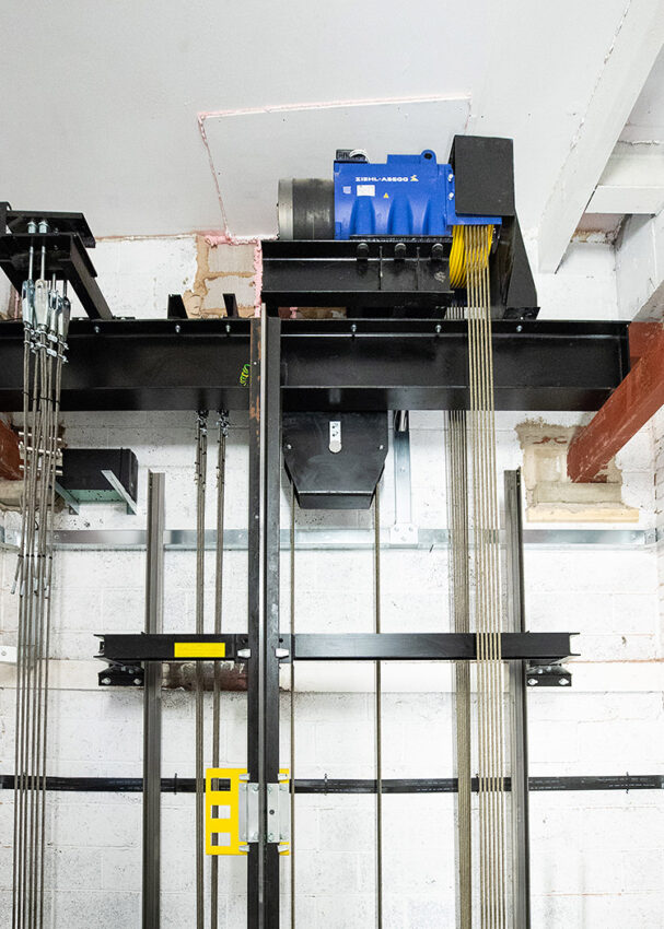 Goods Lift Installation Sheffield for the Britsih Heart Foundation,, heavy duty lift motor
