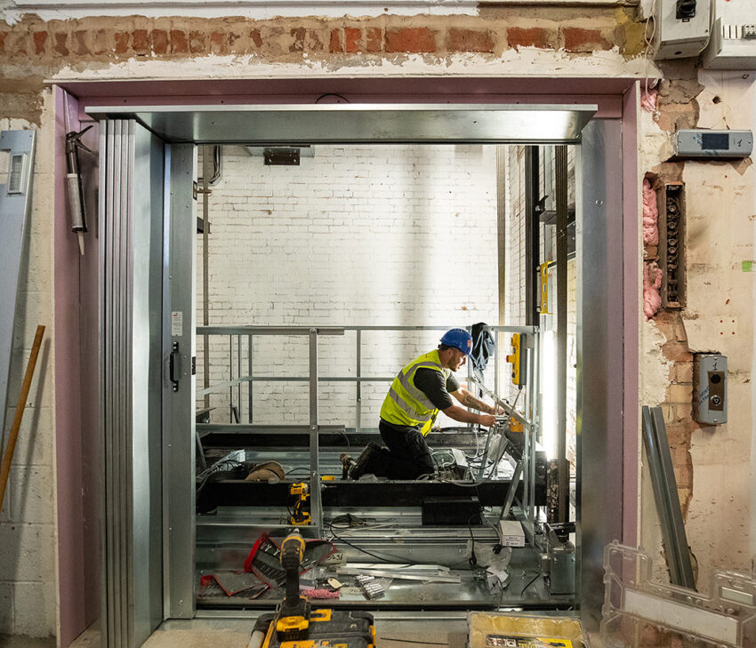 Goods Lift Installation Sheffield for the Britsih Heart Foundation,