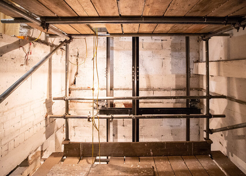 Goods Lift Installation Sheffield for the Britsih Heart Foundation, lift shaft guides