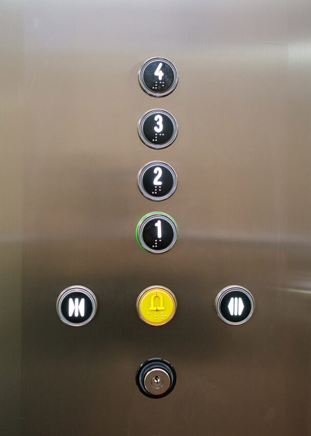 Lift Installation Lancashire for Anchor Hanover housing at Turney Crook Mews lift car control panel