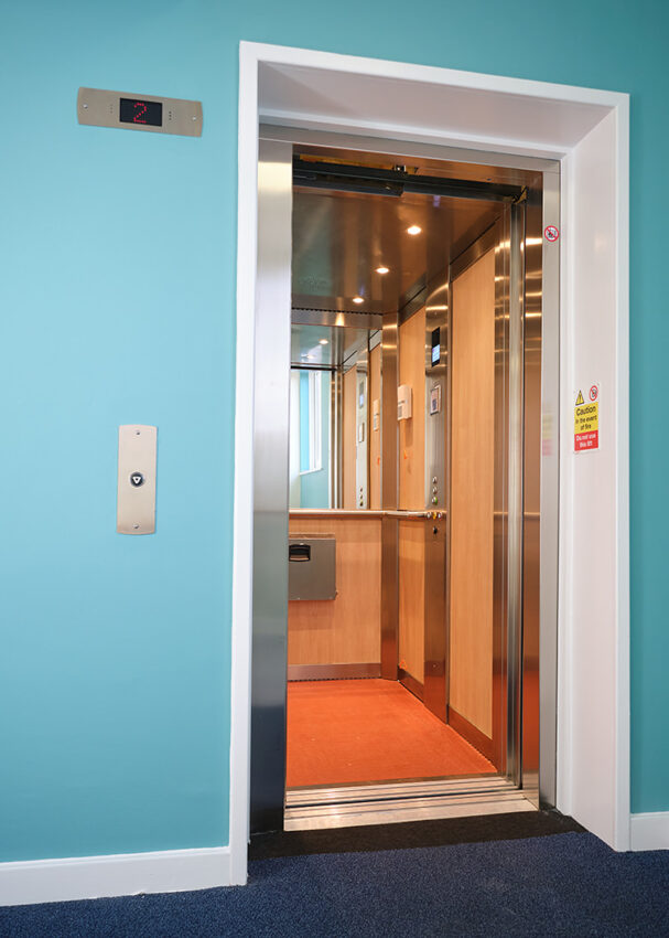 Lift Installation in Slough Berkshire for Anchor Housing at Lilac Court Lift interior lighting