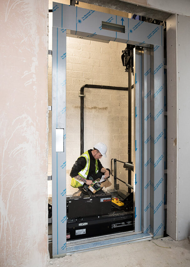 Lift installation university of Nottingham RAD building, lift engineer