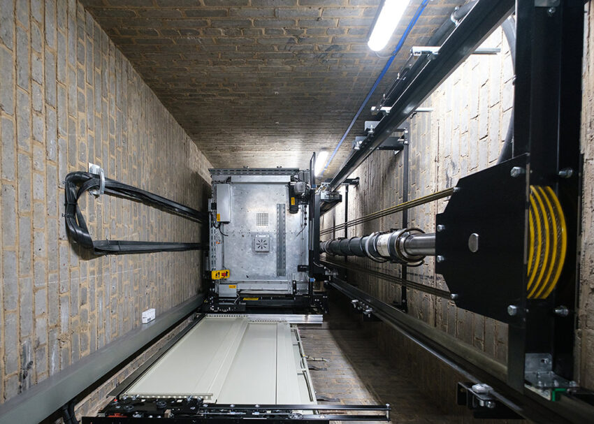 Lift Installation for Anchor Housing at Ranulph court salford, greater manchester lift car top