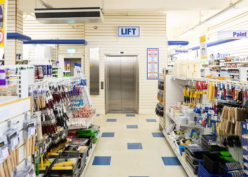 Lift Installation in Scarborough at Boyes department store, lift set within the shop