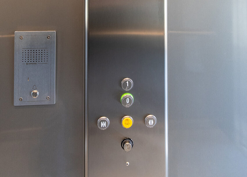 Lift Installation at Blackfriars Cambridge, lift push buttons