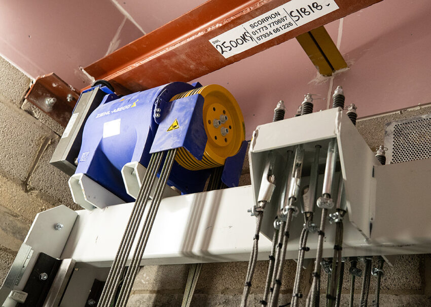 Lift Installation derbyshire for Boyes Department store matlock, lift motor room