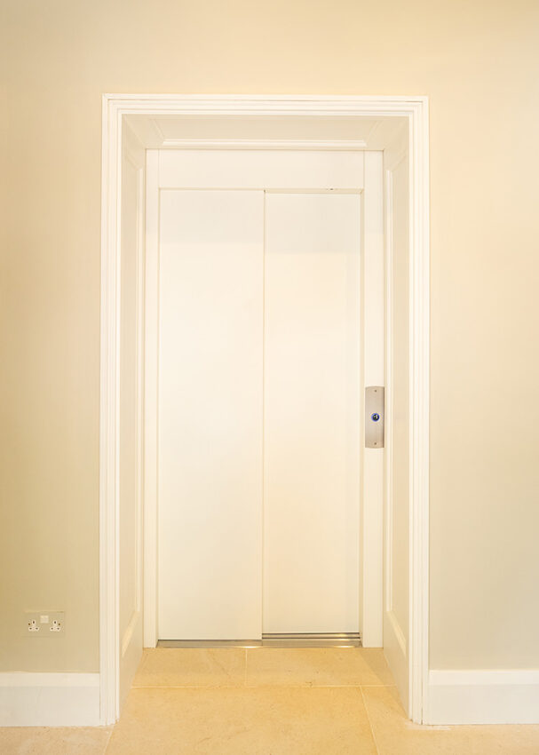 Home Lift Installation at Car Colston Hall Stud, custom colour lift doors