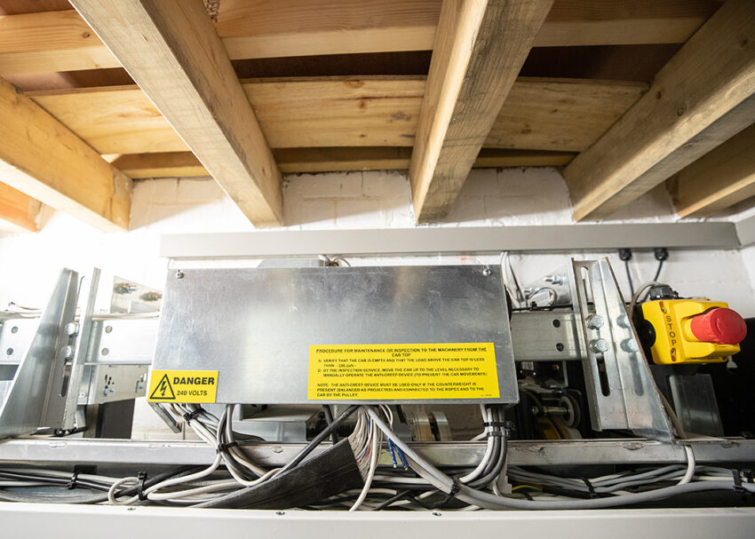 Home Lift Installation at Car Colston Hall Stud, lift motor
