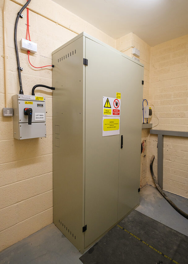 Lift Installation Chillcot gardens Telford by MV Lifts, lift cabinet