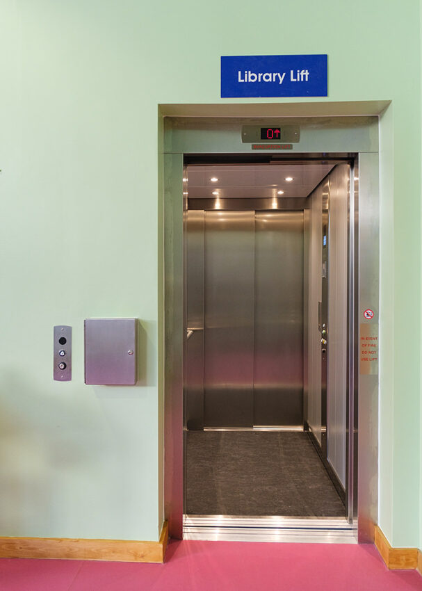 Lift Replacement Cambridge ely library, lift interior