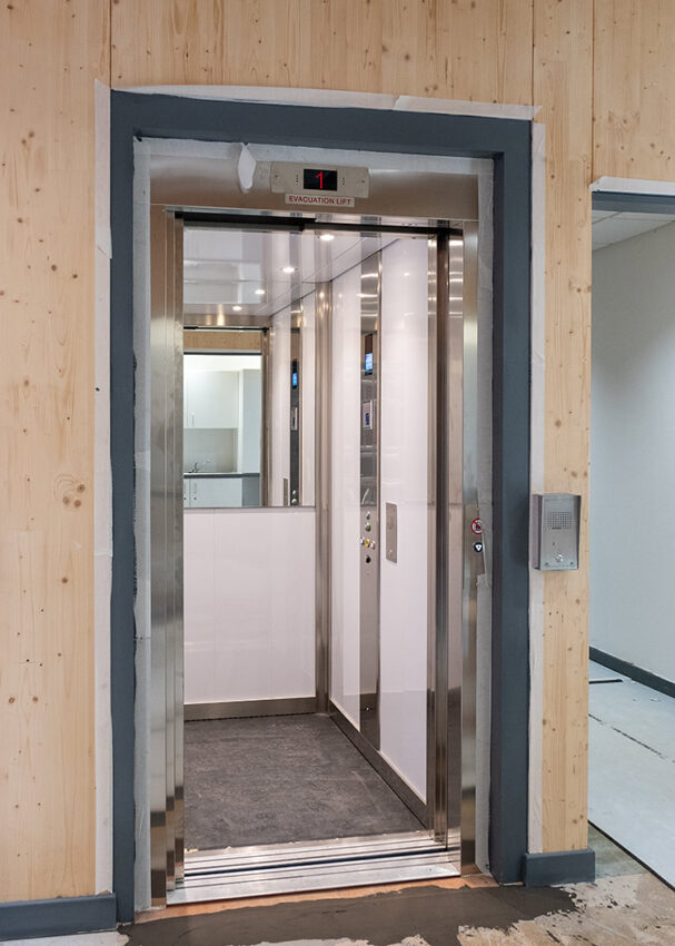 Lift Installation for kier construction at Histon and Impington primary school, lift interior