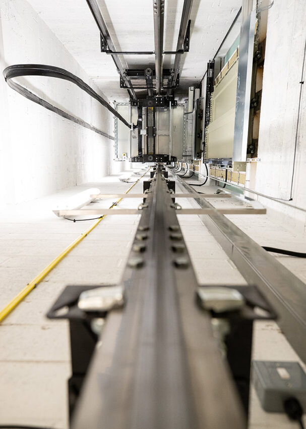 Lift Installation Loughborough University at Rolls Royce University Technology Centre (UTC), lift trailing cable