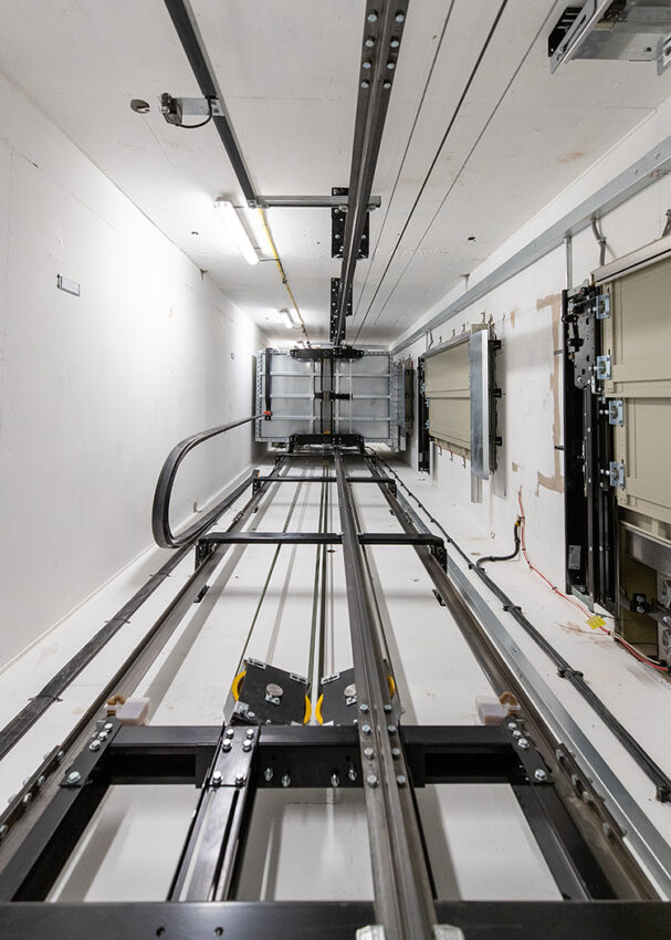 Lift Replacement at the University of Derby , lift shaft