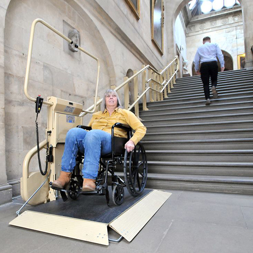 wheelcahir stair lift to allow access up stairs installed by MV Lifts