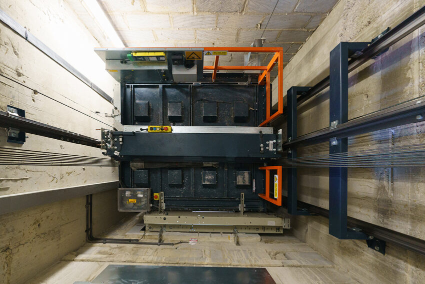 Lift car top central London by MV Lifts