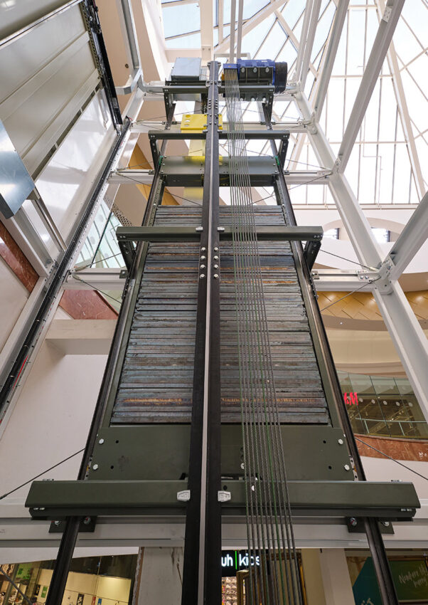 Scenic glass lift installation